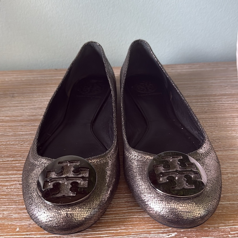 Tory Burch Pewter Flats! - Picture 4 of 8